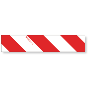 2 bandes balisage adhésives rouges et blanches (droite + gauche) classe 1